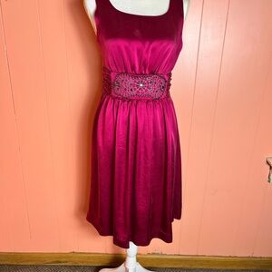 Nine West Fuchsia Sleeveless Midi Dress